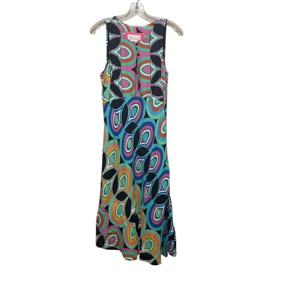 Anthropologie Kenzie Mod Retro Geometric Print Sleeveless Dress Size 8 - Picture 2 of 10